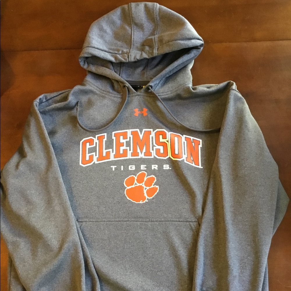 Under Armor Storm Grey Clemson Hoodie sweatshirt Adult M